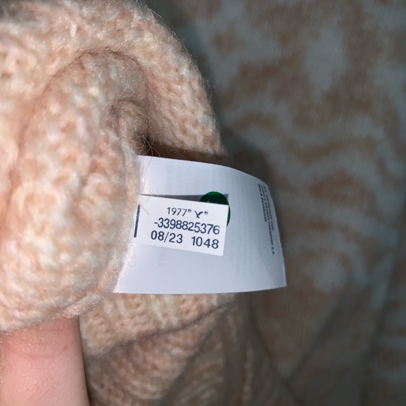 American Eagle Fair Isle Mockneck Soft Sweater in Camel - Large - Picture 6 of 7